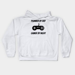 Plumber By Day Gamer By Night Kids Hoodie